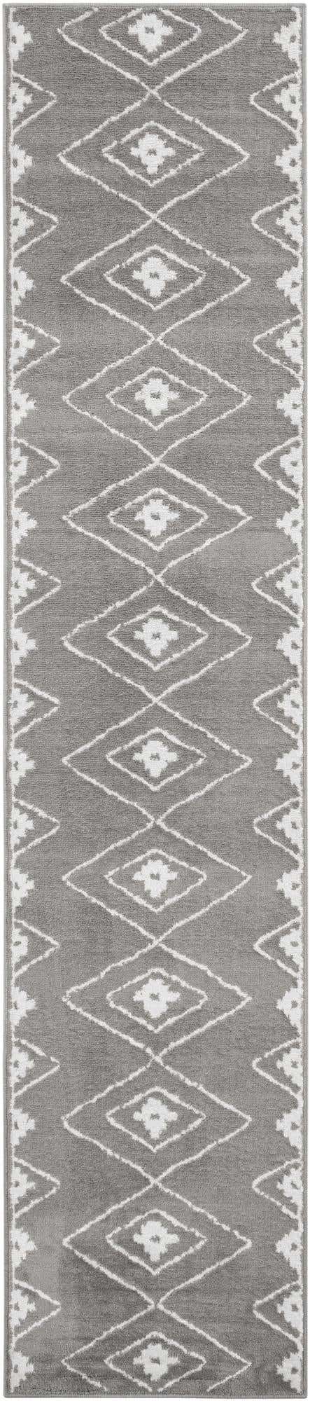 Gray 2' 7 x 12' Norge Runner Area Rug 100% Polypropylene Easy Clean Non Shed Stain Resistant Modern Carpet for Home Interior Design for Sale at Rug Engine