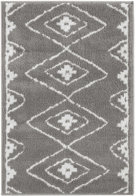 Gray 2' x 3' 1 Norge Rectangle Area Rug 100% Polypropylene Easy Clean Non Shed Stain Resistant Modern Carpet for Home Interior Design for Sale at Rug Engine