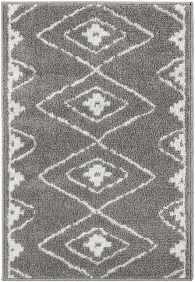 Gray 2' x 3' 1 Norge Rectangle Area Rug 100% Polypropylene Easy Clean Non Shed Stain Resistant Modern Carpet for Home Interior Design for Sale at Rug Engine