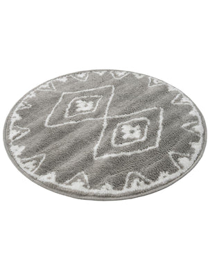 Gray 3' 1 x 3' 1 Norge Round Area Rug 100% Polypropylene Easy Clean Non Shed Stain Resistant Modern Carpet for Home Interior Design for Sale at Rug Engine