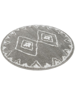 Gray 3' 1 x 3' 1 Norge Round Area Rug 100% Polypropylene Easy Clean Non Shed Stain Resistant Modern Carpet for Home Interior Design for Sale at Rug Engine