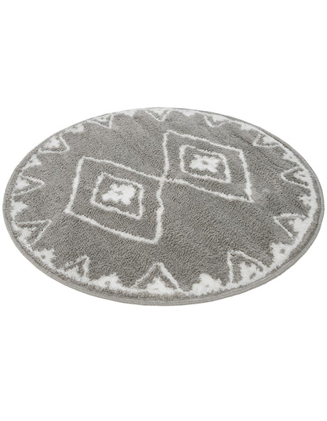 Gray 3' 1 x 3' 1 Norge Round Area Rug 100% Polypropylene Easy Clean Non Shed Stain Resistant Modern Carpet for Home Interior Design for Sale at Rug Engine