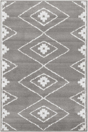 Gray 4' 1 x 6' 1 Norge Rectangle Area Rug 100% Polypropylene Easy Clean Non Shed Stain Resistant Modern Carpet for Home Interior Design for Sale at Rug Engine