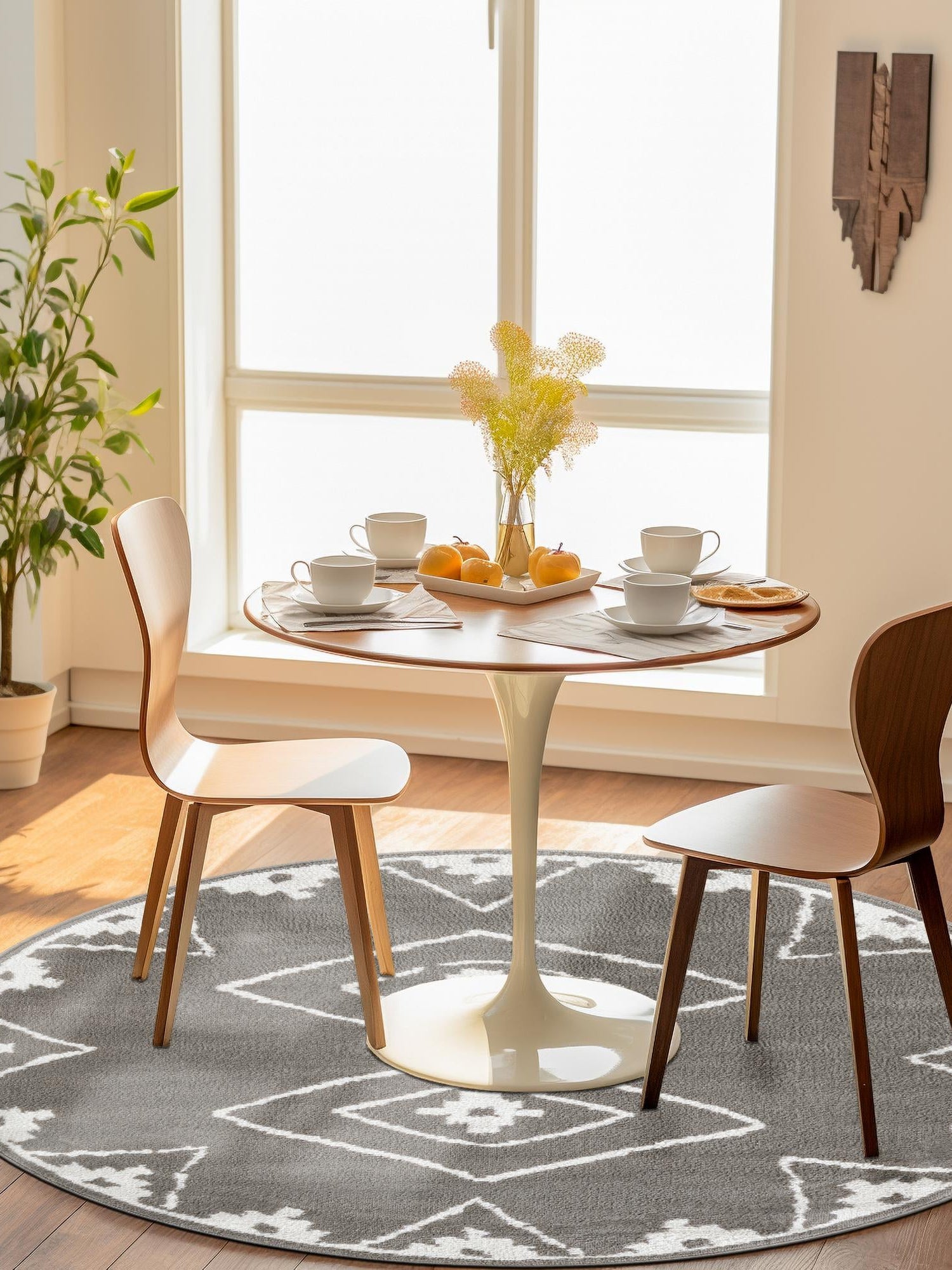 Gray 10' x 10' Norge Round Area Rug 100% Polypropylene Easy Clean Non Shed Stain Resistant Modern Carpet for Home Interior Design for Sale at Rug Engine