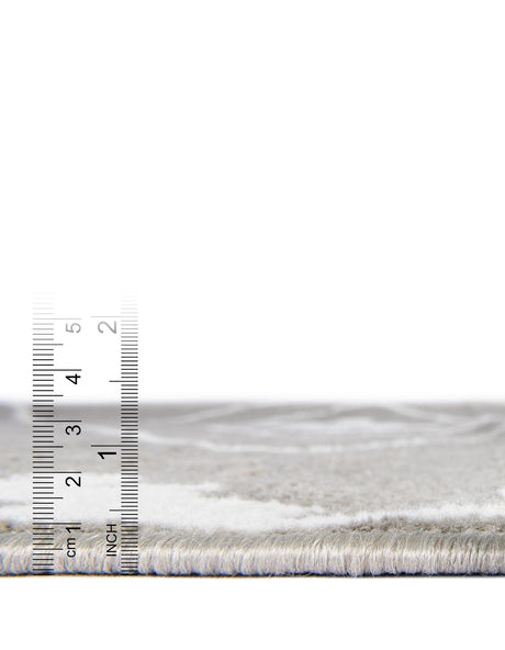 Gray 3' 1 x 3' 1 Norge Round Area Rug 100% Polypropylene Easy Clean Non Shed Stain Resistant Modern Carpet for Home Interior Design for Sale at Rug Engine
