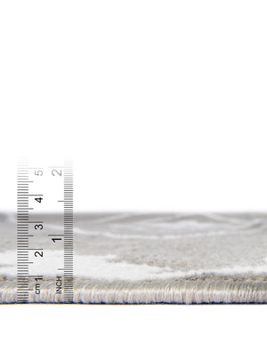 Gray 5' 1 x 5' 1 Norge Round Area Rug 100% Polypropylene Easy Clean Non Shed Stain Resistant Modern Carpet for Home Interior Design for Sale at Rug Engine