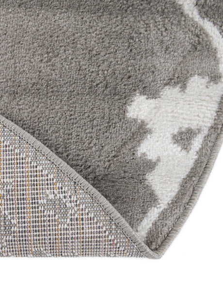 Gray 3' 1 x 3' 1 Norge Round Area Rug 100% Polypropylene Easy Clean Non Shed Stain Resistant Modern Carpet for Home Interior Design for Sale at Rug Engine