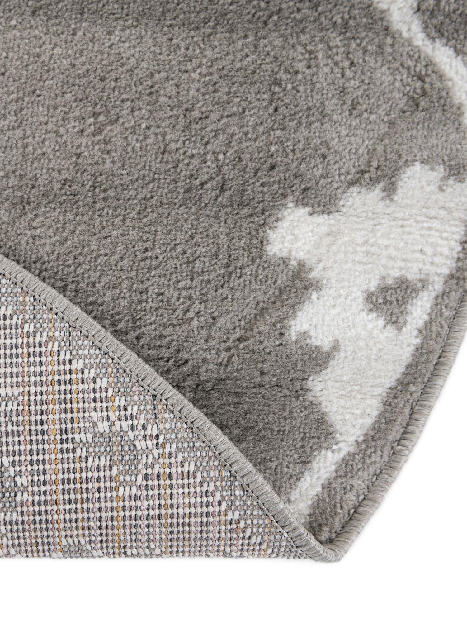 Gray 5' 1 x 5' 1 Norge Round Area Rug 100% Polypropylene Easy Clean Non Shed Stain Resistant Modern Carpet for Home Interior Design for Sale at Rug Engine