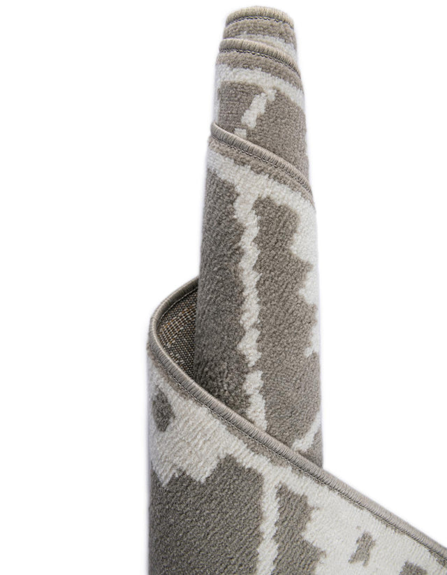 Gray 3' 1 x 3' 1 Norge Round Area Rug 100% Polypropylene Easy Clean Non Shed Stain Resistant Modern Carpet for Home Interior Design for Sale at Rug Engine