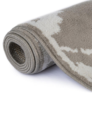 Gray 5' 1 x 5' 1 Norge Round Area Rug 100% Polypropylene Easy Clean Non Shed Stain Resistant Modern Carpet for Home Interior Design for Sale at Rug Engine