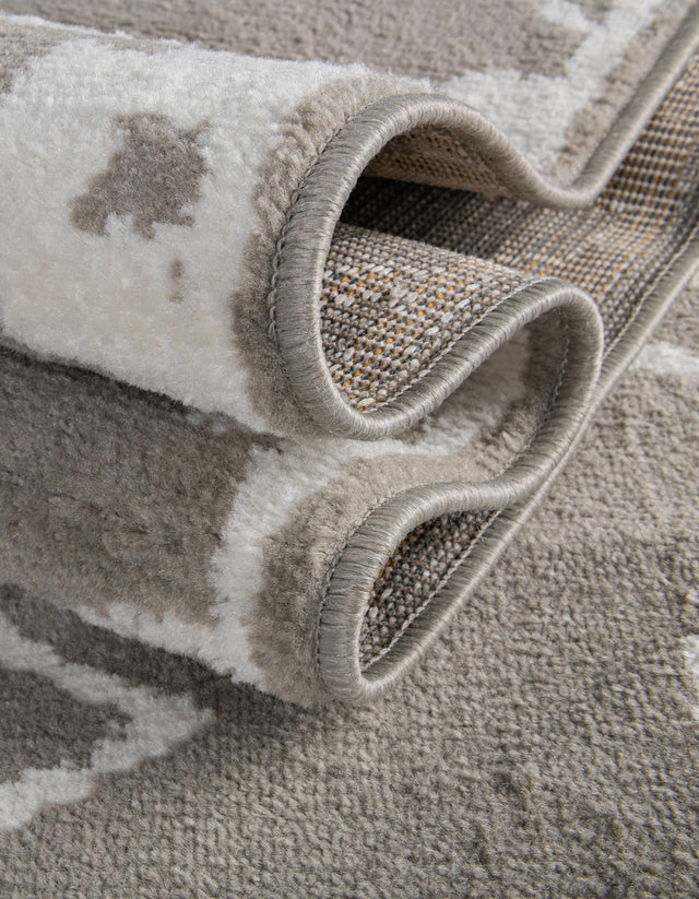 Gray 3' 1 x 3' 1 Norge Round Area Rug 100% Polypropylene Easy Clean Non Shed Stain Resistant Modern Carpet for Home Interior Design for Sale at Rug Engine