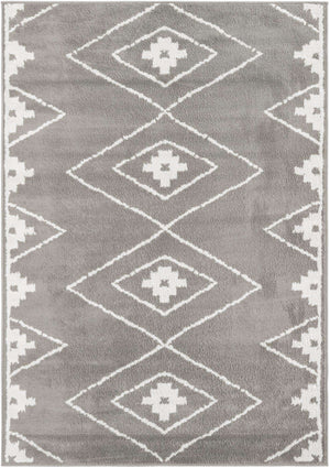 Gray 5' 1 x 7' 1 Norge Rectangle Area Rug 100% Polypropylene Easy Clean Non Shed Stain Resistant Modern Carpet for Home Interior Design for Sale at Rug Engine