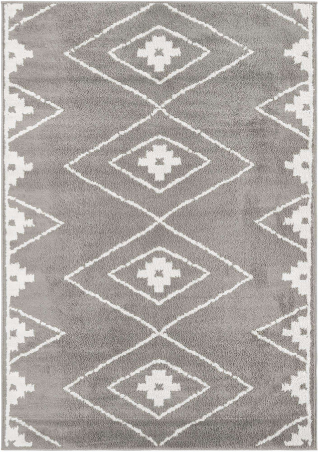 Gray 5' 1 x 7' 1 Norge Rectangle Area Rug 100% Polypropylene Easy Clean Non Shed Stain Resistant Modern Carpet for Home Interior Design for Sale at Rug Engine