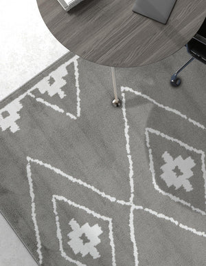 Gray 4' 1 x 6' 1 Norge Rectangle Area Rug 100% Polypropylene Easy Clean Non Shed Stain Resistant Modern Carpet for Home Interior Design for Sale at Rug Engine