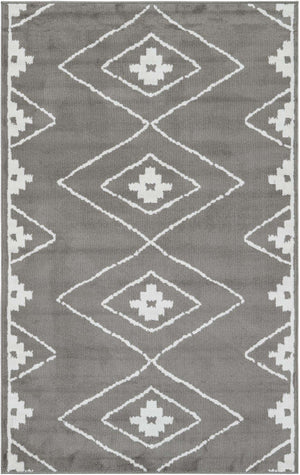 Gray 5' 1 x 8' Norge Rectangle Area Rug 100% Polypropylene Easy Clean Non Shed Stain Resistant Modern Carpet for Home Interior Design for Sale at Rug Engine