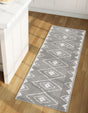 Gray 2' 7 x 10' Norge Runner Area Rug 100% Polypropylene Easy Clean Non Shed Stain Resistant Modern Carpet for Home Interior Design for Sale at Rug Engine