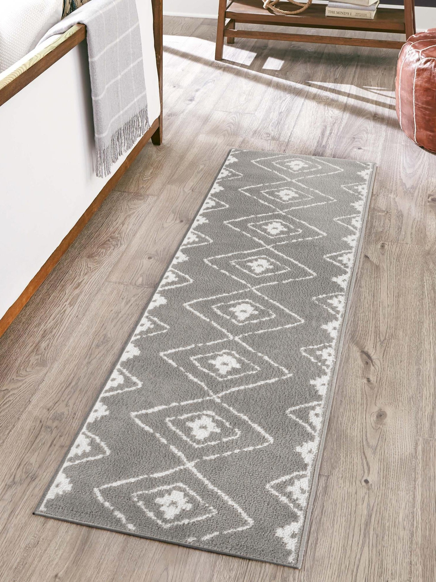Gray 2' x 6' 1 Norge Runner Area Rug 100% Polypropylene Easy Clean Non Shed Stain Resistant Modern Carpet for Home Interior Design for Sale at Rug Engine