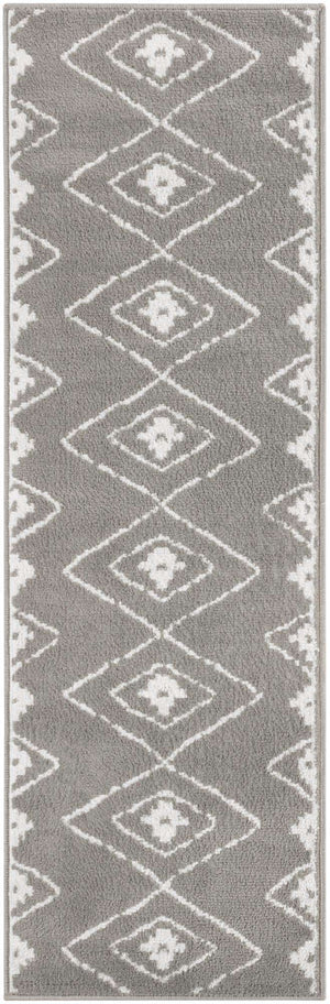 Gray 2' x 6' 1 Norge Runner Area Rug 100% Polypropylene Easy Clean Non Shed Stain Resistant Modern Carpet for Home Interior Design for Sale at Rug Engine