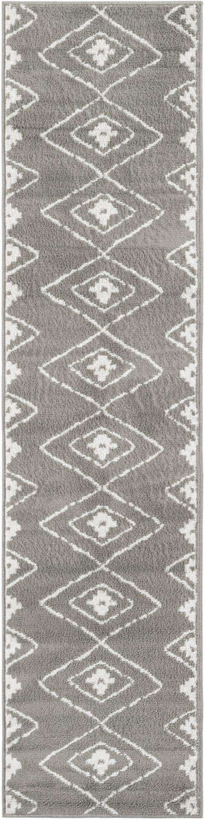 Gray 2' x 8' Norge Runner Area Rug 100% Polypropylene Easy Clean Non Shed Stain Resistant Modern Carpet for Home Interior Design for Sale at Rug Engine