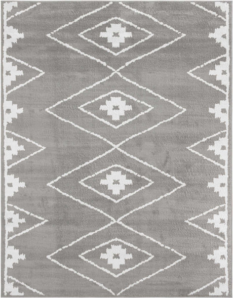 Gray 7' 10 x 10' Norge Rectangle Area Rug 100% Polypropylene Easy Clean Non Shed Stain Resistant Modern Carpet for Home Interior Design for Sale at Rug Engine