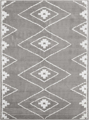 Gray 9' x 12' Norge Rectangle Area Rug 100% Polypropylene Easy Clean Non Shed Stain Resistant Modern Carpet for Home Interior Design for Sale at Rug Engine