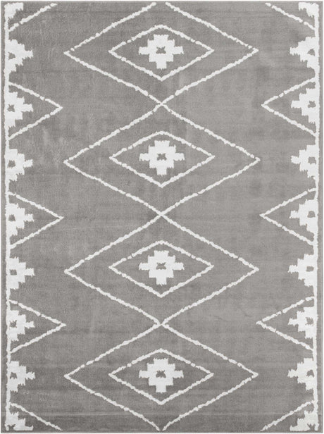 Gray 9' x 12' Norge Rectangle Area Rug 100% Polypropylene Easy Clean Non Shed Stain Resistant Modern Carpet for Home Interior Design for Sale at Rug Engine