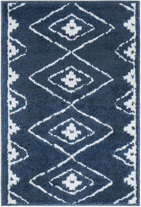 Blue 2' x 3' 1 Norge Rectangle Area Rug 100% Polypropylene Easy Clean Non Shed Stain Resistant Modern Carpet for Home Interior Design for Sale at Rug Engine