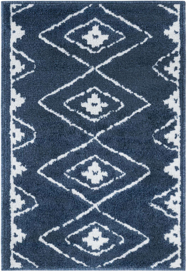 Blue 2' x 3' 1 Norge Rectangle Area Rug 100% Polypropylene Easy Clean Non Shed Stain Resistant Modern Carpet for Home Interior Design for Sale at Rug Engine