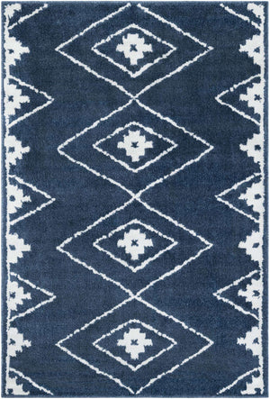 Blue 4' 1 x 6' 1 Norge Rectangle Area Rug 100% Polypropylene Easy Clean Non Shed Stain Resistant Modern Carpet for Home Interior Design for Sale at Rug Engine