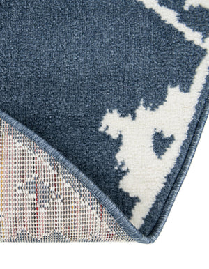 Blue 4' 1 x 4' 1 Norge Round Area Rug 100% Polypropylene Easy Clean Non Shed Stain Resistant Modern Carpet for Home Interior Design for Sale at Rug Engine