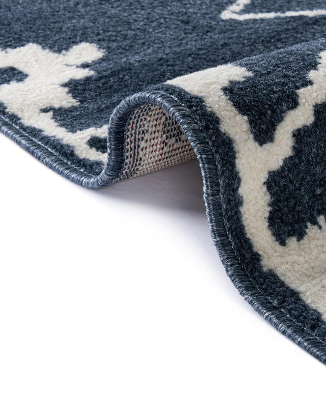 Blue 5' 1 x 5' 1 Norge Round Area Rug 100% Polypropylene Easy Clean Non Shed Stain Resistant Modern Carpet for Home Interior Design for Sale at Rug Engine