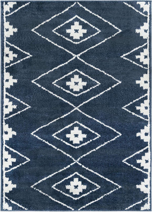 Blue 5' 1 x 7' 1 Norge Rectangle Area Rug 100% Polypropylene Easy Clean Non Shed Stain Resistant Modern Carpet for Home Interior Design for Sale at Rug Engine