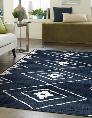 Blue 2' x 3' 1 Norge Rectangle Area Rug 100% Polypropylene Easy Clean Non Shed Stain Resistant Modern Carpet for Home Interior Design for Sale at Rug Engine