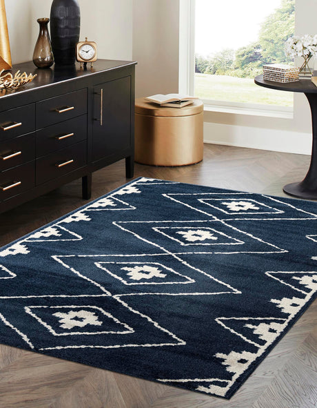 Blue 2' x 3' 1 Norge Rectangle Area Rug 100% Polypropylene Easy Clean Non Shed Stain Resistant Modern Carpet for Home Interior Design for Sale at Rug Engine