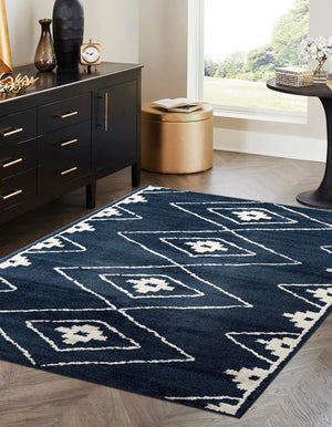 Blue 9' x 12' Norge Rectangle Area Rug 100% Polypropylene Easy Clean Non Shed Stain Resistant Modern Carpet for Home Interior Design for Sale at Rug Engine