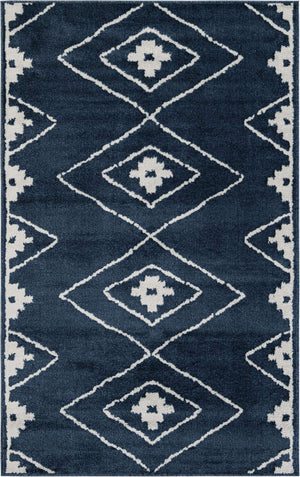 Blue 5' 1 x 8' Norge Rectangle Area Rug 100% Polypropylene Easy Clean Non Shed Stain Resistant Modern Carpet for Home Interior Design for Sale at Rug Engine