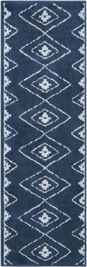 Blue 2' x 6' 1 Norge Runner Area Rug 100% Polypropylene Easy Clean Non Shed Stain Resistant Modern Carpet for Home Interior Design for Sale at Rug Engine