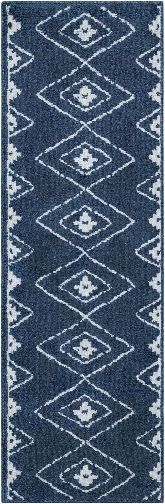 Blue 2' x 6' 1 Norge Runner Area Rug 100% Polypropylene Easy Clean Non Shed Stain Resistant Modern Carpet for Home Interior Design for Sale at Rug Engine