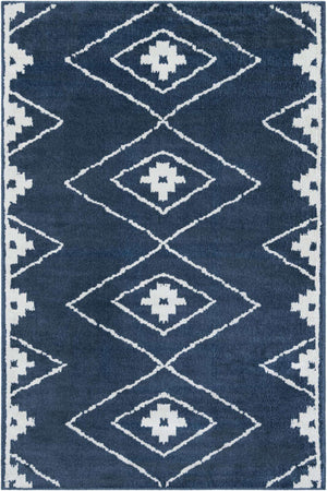 Blue 6' 1 x 9' Norge Rectangle Area Rug 100% Polypropylene Easy Clean Non Shed Stain Resistant Modern Carpet for Home Interior Design for Sale at Rug Engine