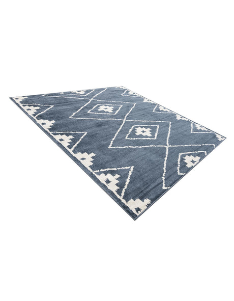 Blue 7' 10 x 7' 10 Norge Square Area Rug 100% Polypropylene Easy Clean Non Shed Stain Resistant Modern Carpet for Home Interior Design for Sale at Rug Engine