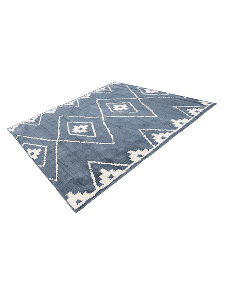 Blue 7' 10 x 7' 10 Norge Square Area Rug 100% Polypropylene Easy Clean Non Shed Stain Resistant Modern Carpet for Home Interior Design for Sale at Rug Engine