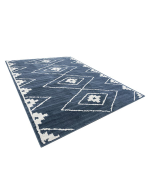 Blue 9' x 12' Norge Rectangle Area Rug 100% Polypropylene Easy Clean Non Shed Stain Resistant Modern Carpet for Home Interior Design for Sale at Rug Engine