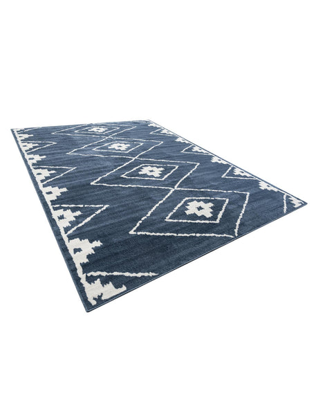 Blue 9' x 12' Norge Rectangle Area Rug 100% Polypropylene Easy Clean Non Shed Stain Resistant Modern Carpet for Home Interior Design for Sale at Rug Engine