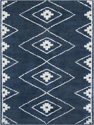 Blue 9' x 12' Norge Rectangle Area Rug 100% Polypropylene Easy Clean Non Shed Stain Resistant Modern Carpet for Home Interior Design for Sale at Rug Engine