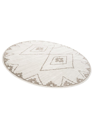 Ivory 10' x 10' Norge Round Area Rug 100% Polypropylene Easy Clean Non Shed Stain Resistant Modern Carpet for Home Interior Design for Sale at Rug Engine