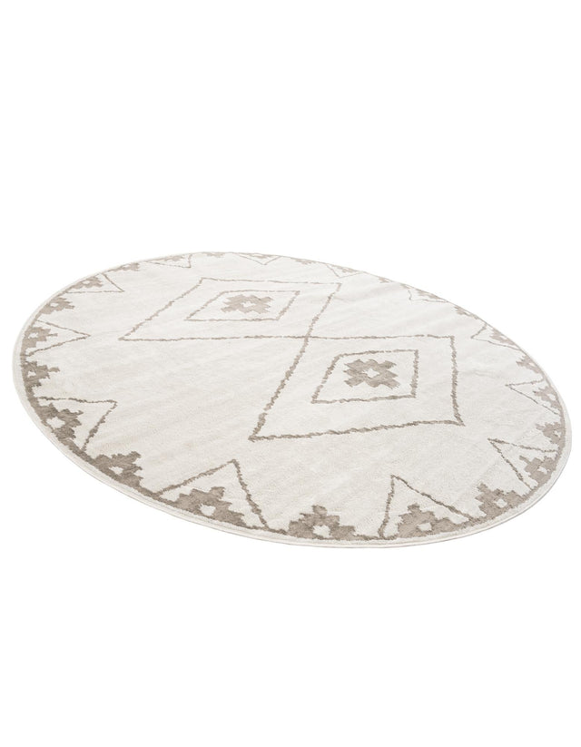 Ivory 10' x 10' Norge Round Area Rug 100% Polypropylene Easy Clean Non Shed Stain Resistant Modern Carpet for Home Interior Design for Sale at Rug Engine