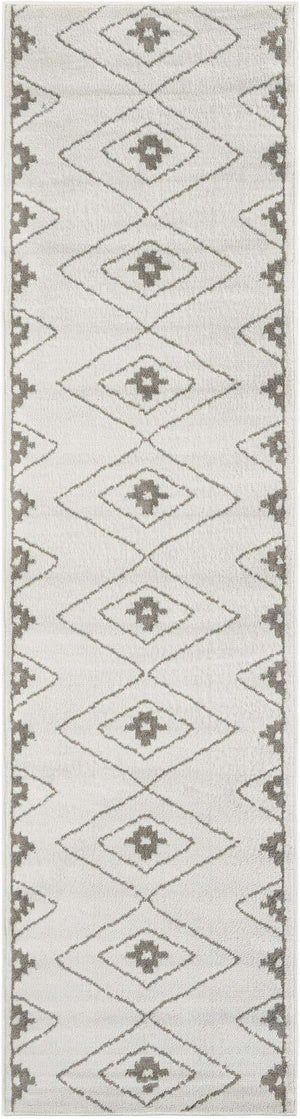 Ivory 2' 7 x 10' Norge Runner Area Rug 100% Polypropylene Easy Clean Non Shed Stain Resistant Modern Carpet for Home Interior Design for Sale at Rug Engine