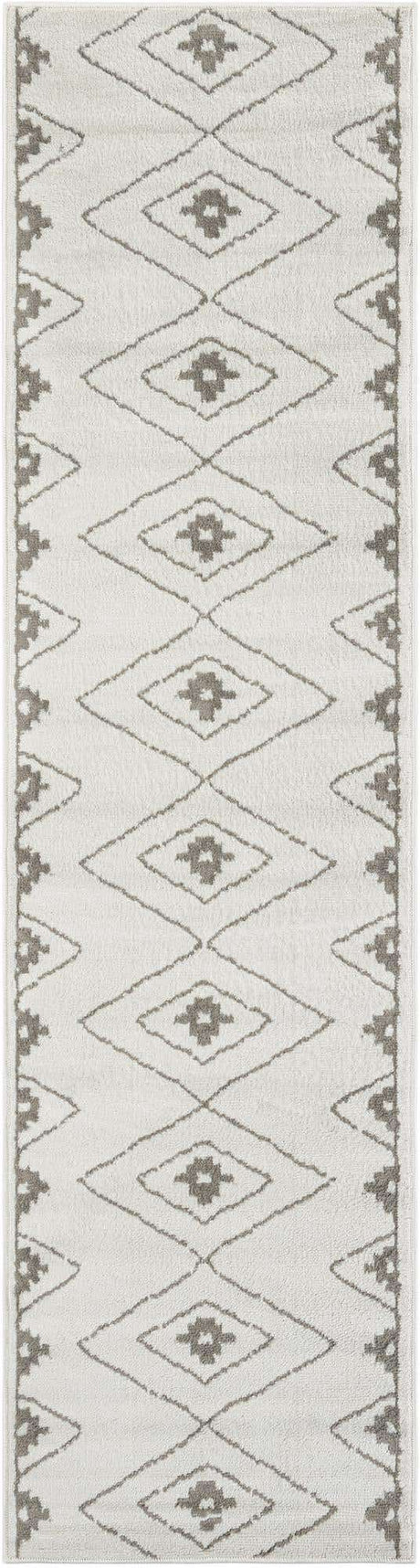 Ivory 2' 7 x 10' Norge Runner Area Rug 100% Polypropylene Easy Clean Non Shed Stain Resistant Modern Carpet for Home Interior Design for Sale at Rug Engine