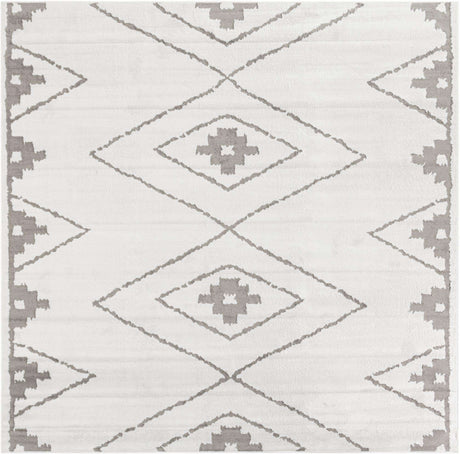 Ivory 10' x 10' Norge Square Area Rug 100% Polypropylene Easy Clean Non Shed Stain Resistant Modern Carpet for Home Interior Design for Sale at Rug Engine