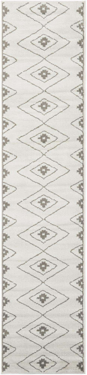 Ivory 2' 7 x 12' Norge Runner Area Rug 100% Polypropylene Easy Clean Non Shed Stain Resistant Modern Carpet for Home Interior Design for Sale at Rug Engine